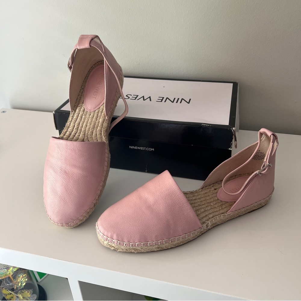 Nine West Pink Leather Espadrille US9